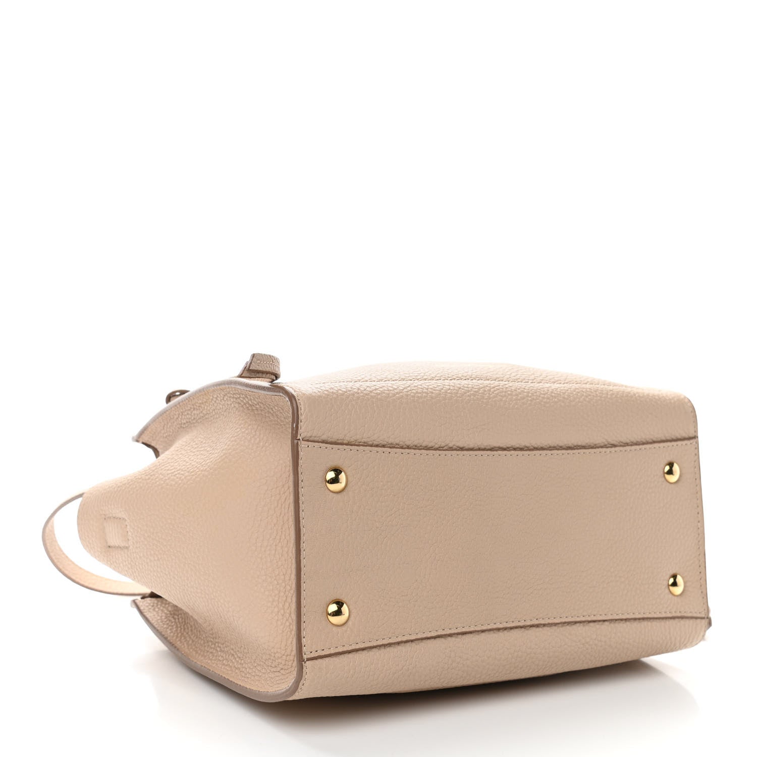 Salvatore Ferragamo Hammered Calfskin Double Handle Small Amy Tote Cumin 4 of 11
