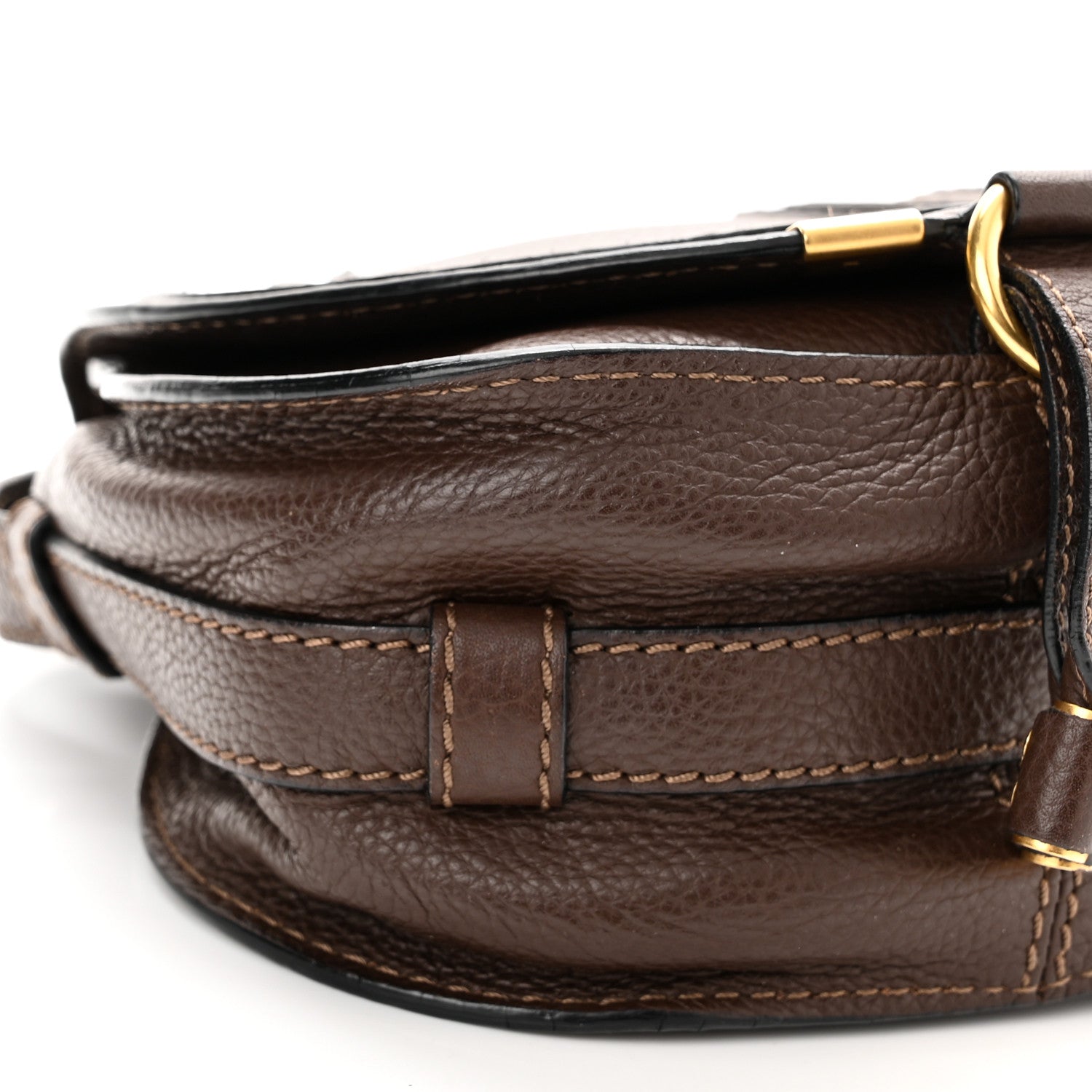 Chloe Calfskin Mini Marcie Round Crossbody Bag Coffee Shot 8 of 12