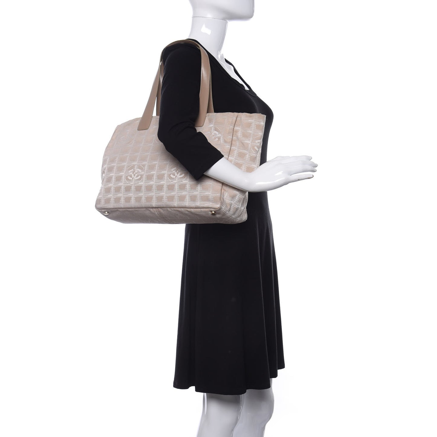 Nylon Medium Travel Tote Beige