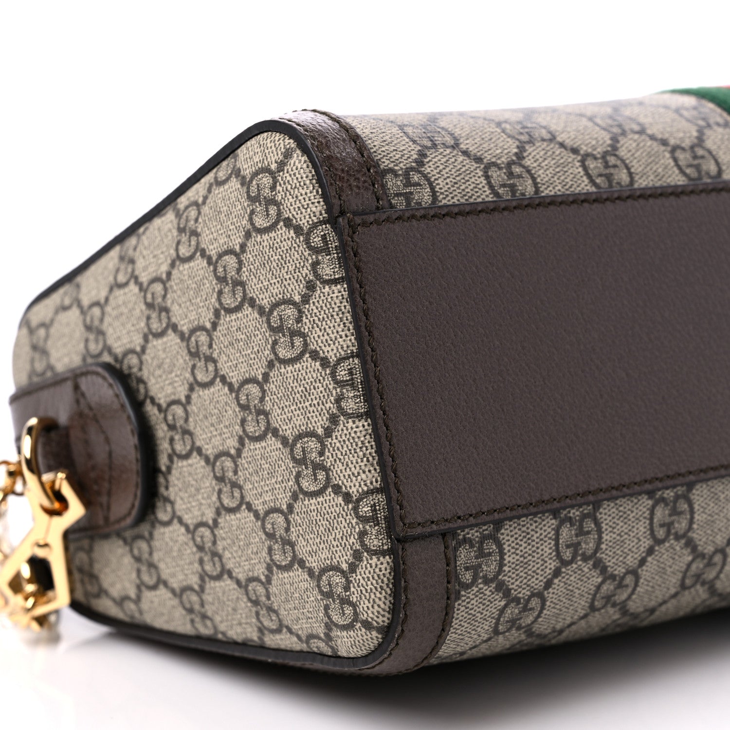Gucci GG Supreme Monogram Web Medium Ophidia Boston Brown 8 of 9
