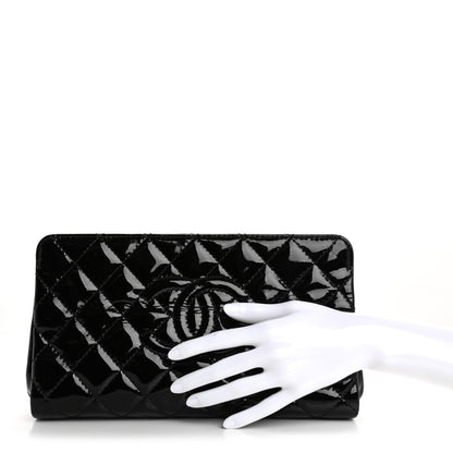 Chanel Patent CC Quilted Timeless Clutch Black 2 of 14