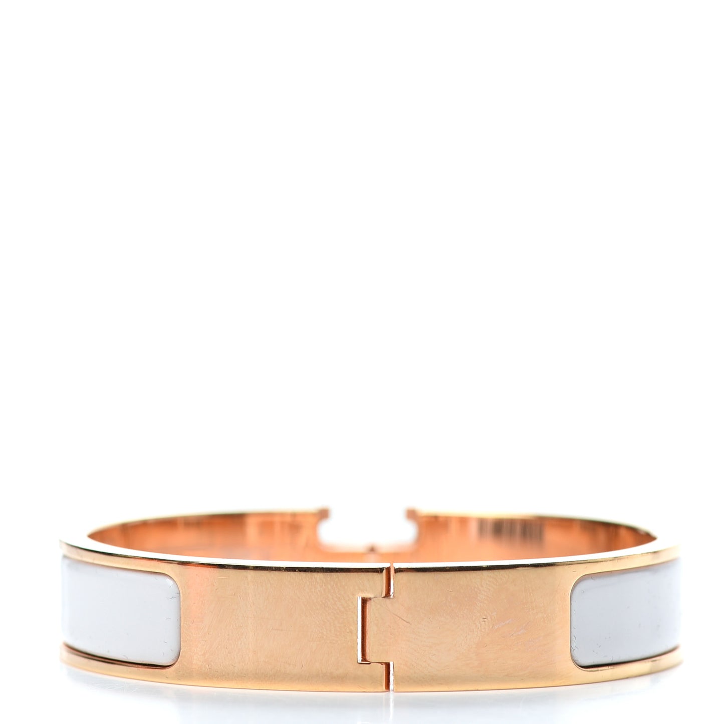 Enamel Narrow Clic Clac H Bracelet PM White