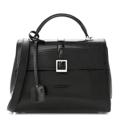 Saint Laurent Lizard Le Fermoir Top Handle Bag Small Black 1 of 9