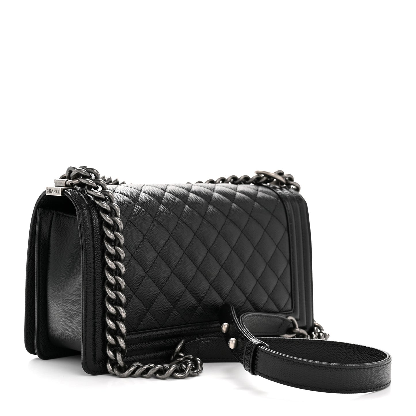 Caviar Quilted Medium Boy Flap Black