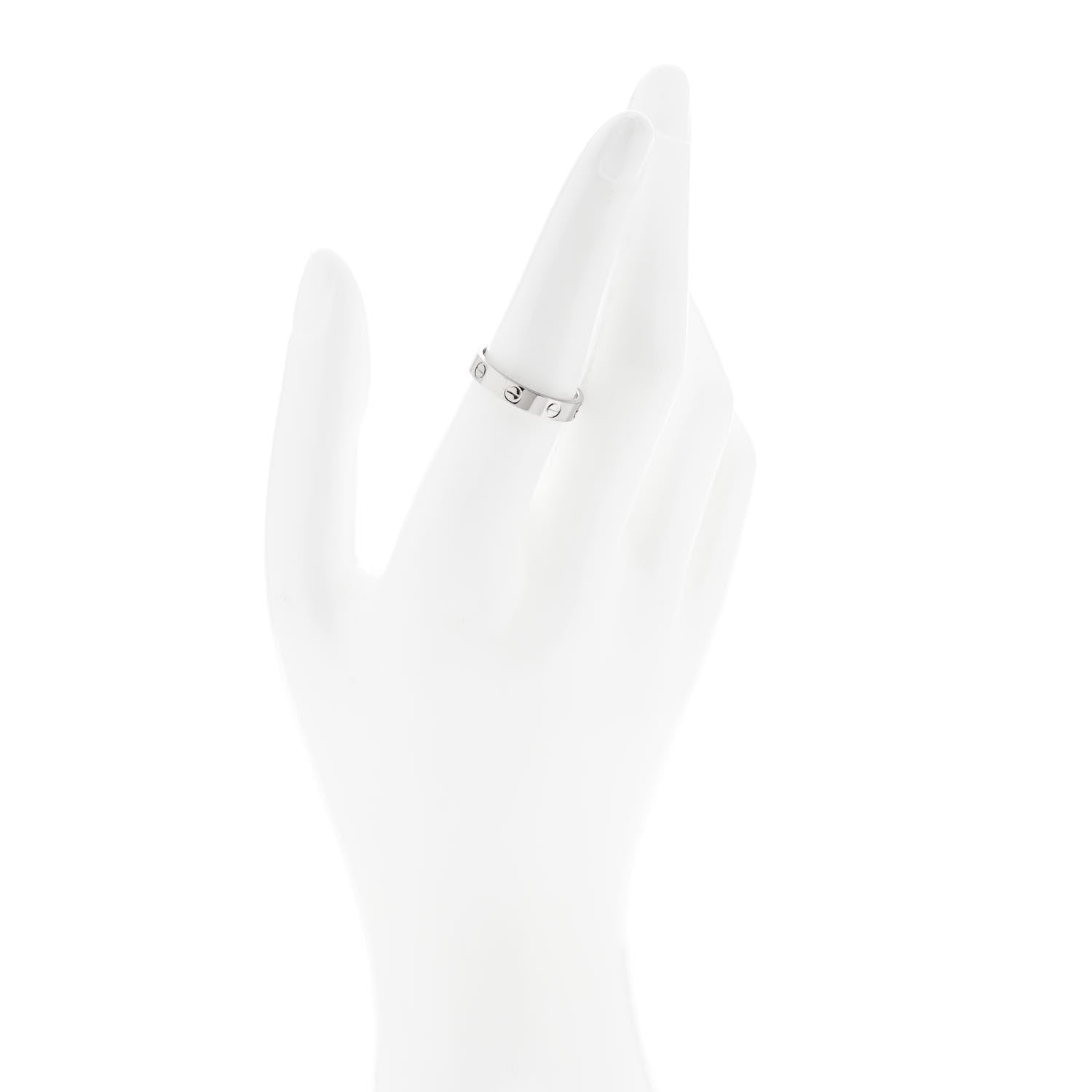 Cartier 18K White Gold 3.5mm LOVE Wedding Band Ring 55 7.25 2 of 5
