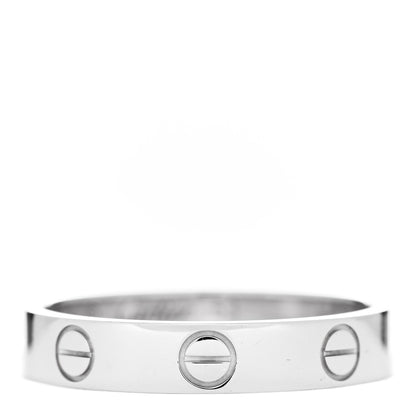 Cartier 18K White Gold 3.5mm LOVE Wedding Band Ring 53 6.5 1 of 5