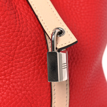 Hermes Taurillon Clemence Swift Eclat Picotin Lock 22 MM Rouge Tomate Rose Eglantine 13 of 13