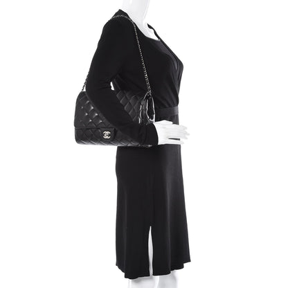 Chanel Lambskin Quilted Clutch With Chain Flap Black 2 of 8
