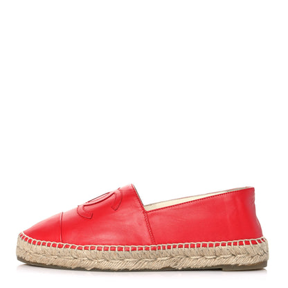 Chanel Lambskin CC Espadrilles 39 Red 1 of 8