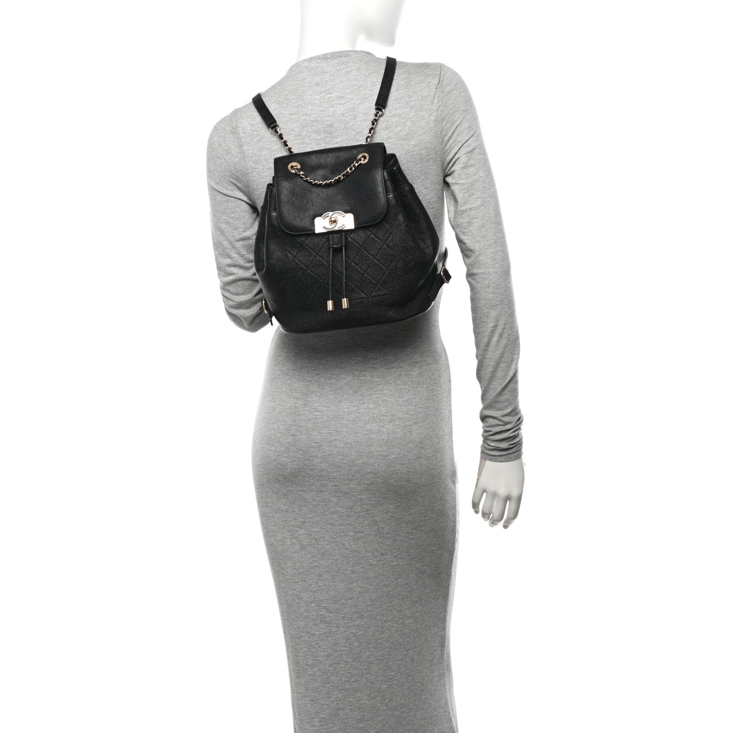 Caviar Quilted Backpack Black