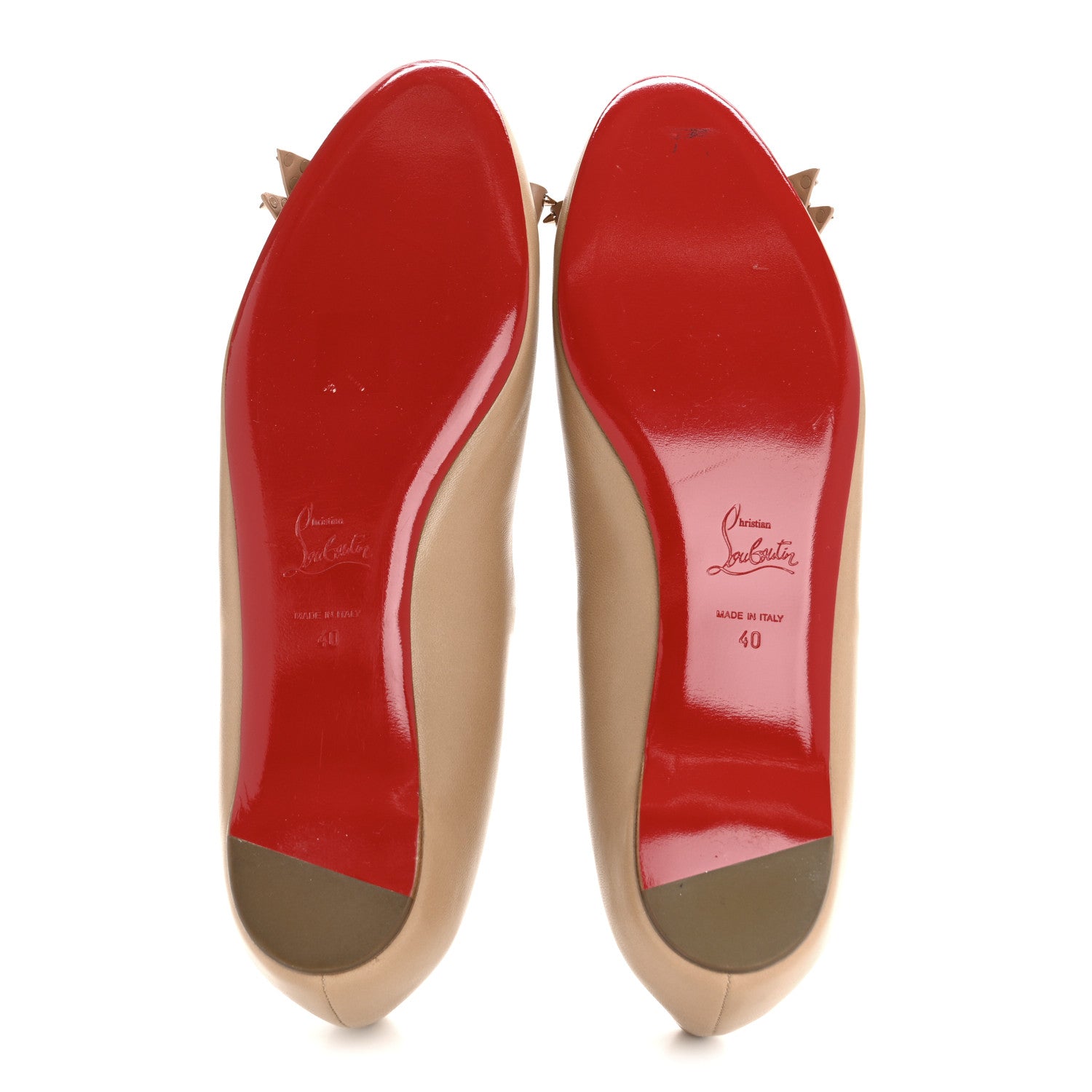 Christian Louboutin Nappa Ballalarina Flats 40 Nude 6 of 10