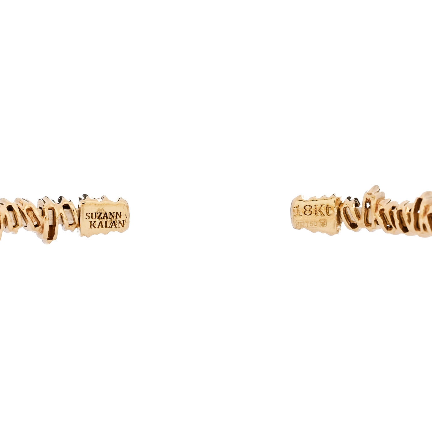 Suzanne Kalan 18K Yellow Gold Diamond Fireworks Classic Baguette Bangle Bracelet 3 of 3