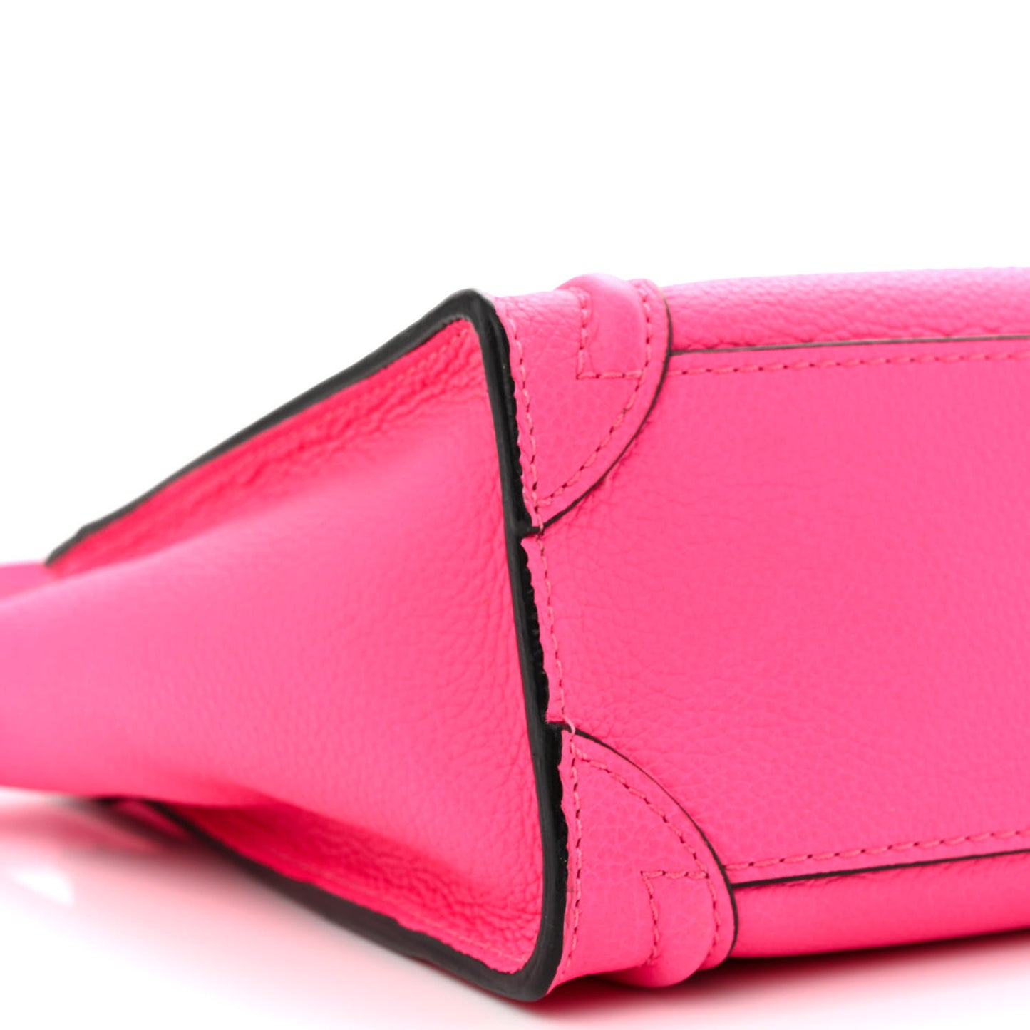 Drummed Calfskin Nano Luggage Fuchsia