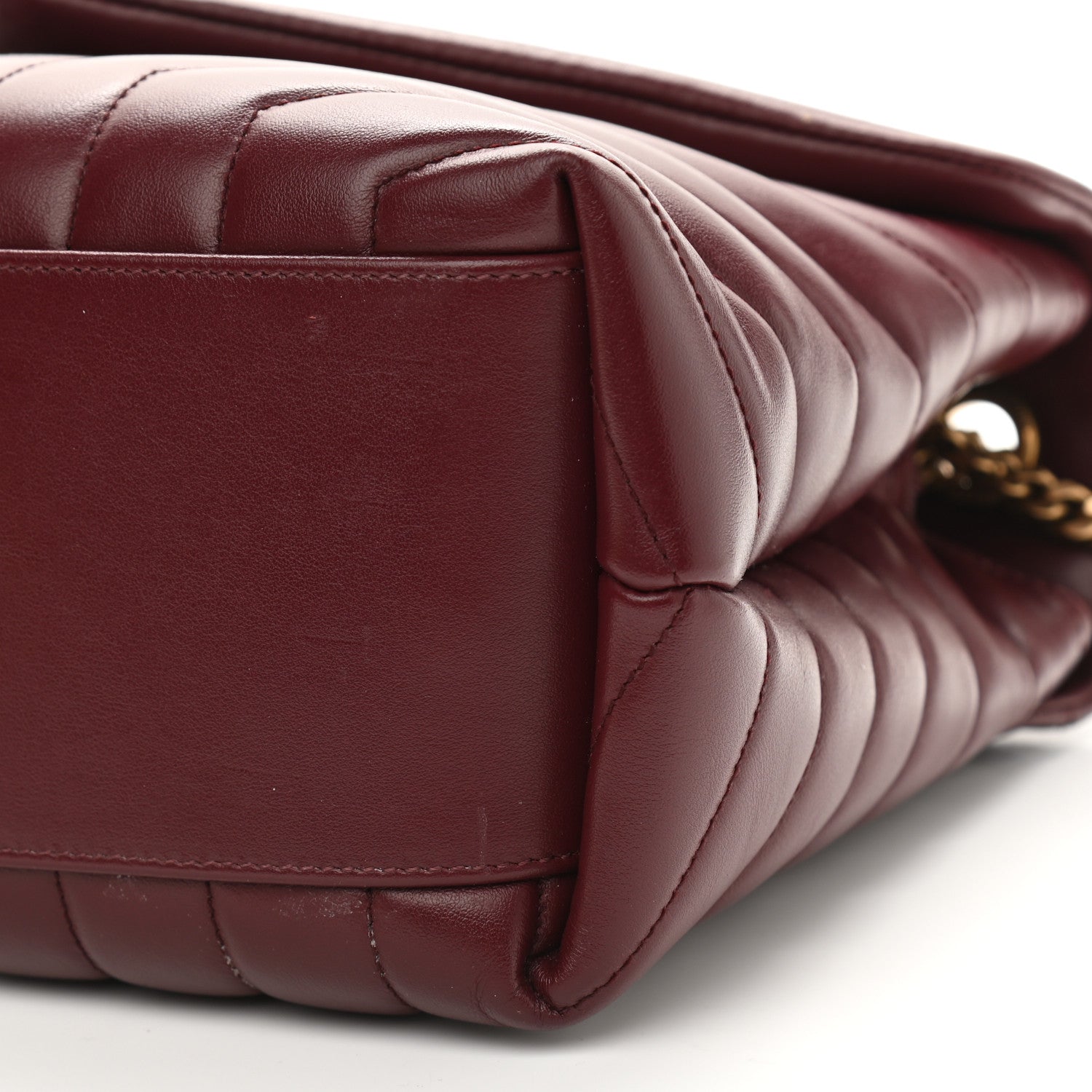 Saint Laurent Calfskin Y Quilted Monogram Medium Loulou Chain Satchel Rouge Legion 11 of 12