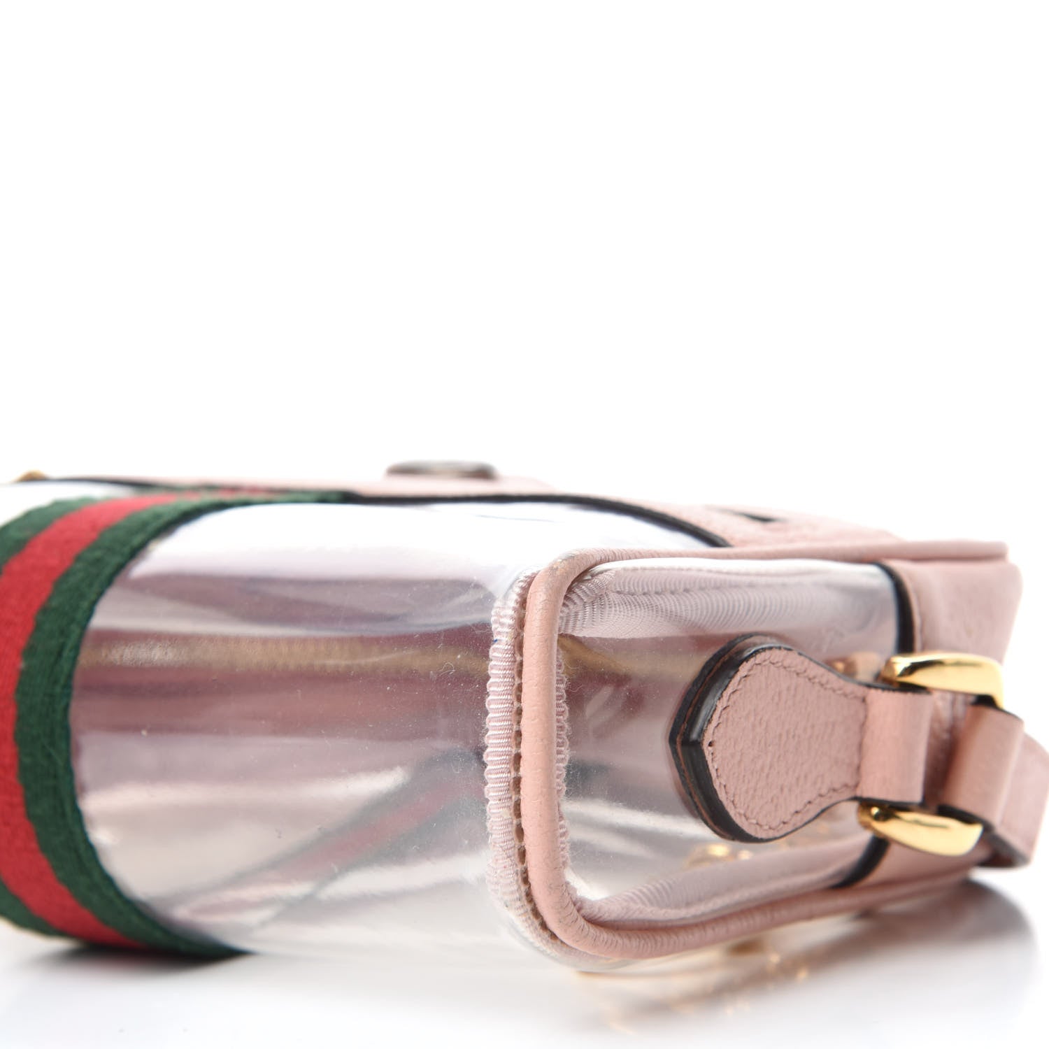 Gucci Vinyl Web Mini Ophidia Transparent Shoulder Bag Perfect Pink 7 of 9