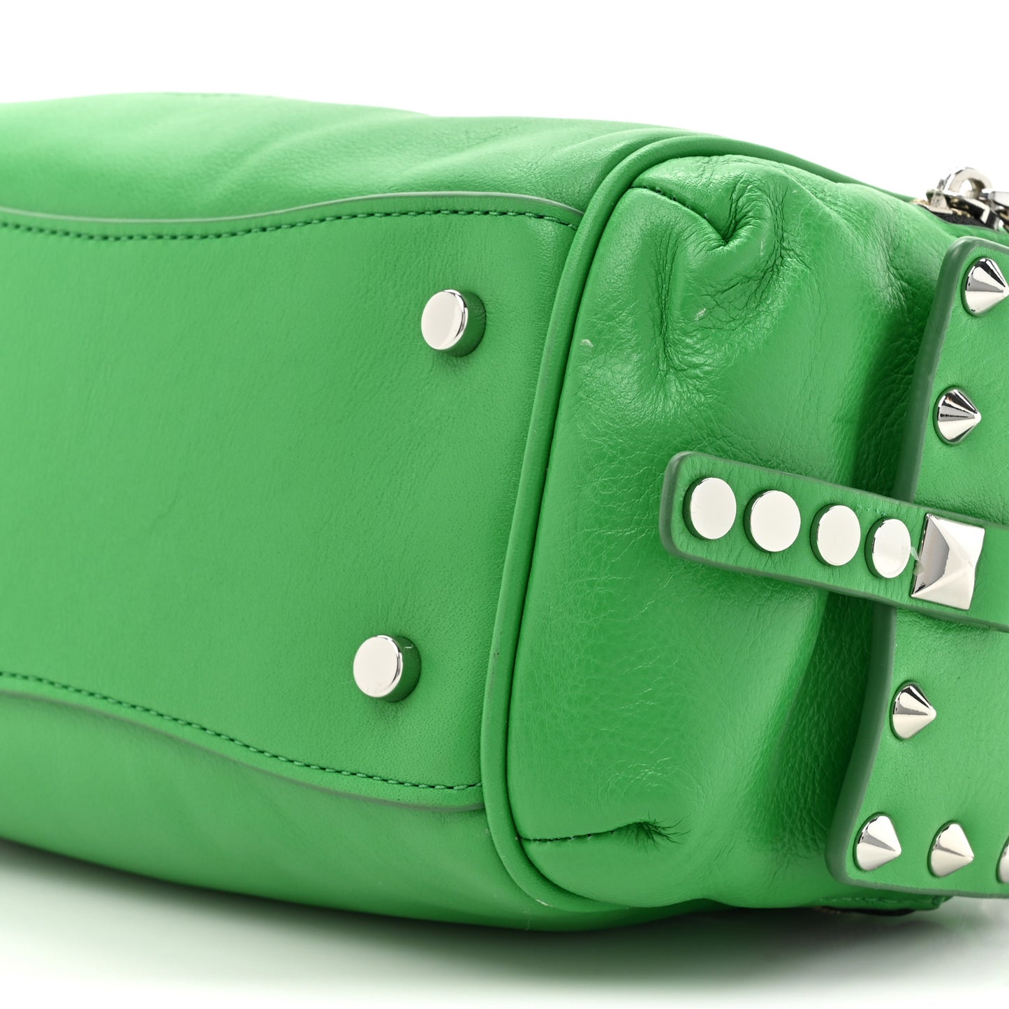 Mini Studded Pushlock Satchel Fern Green
