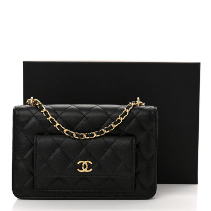 Chanel Caviar Quilted Pocket Clutch With Chain WOC Black 13 of 13