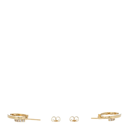 Jennifer Meyer 18K Yellow Gold Diamond Mini Double Hoop Earrings 3 of 4
