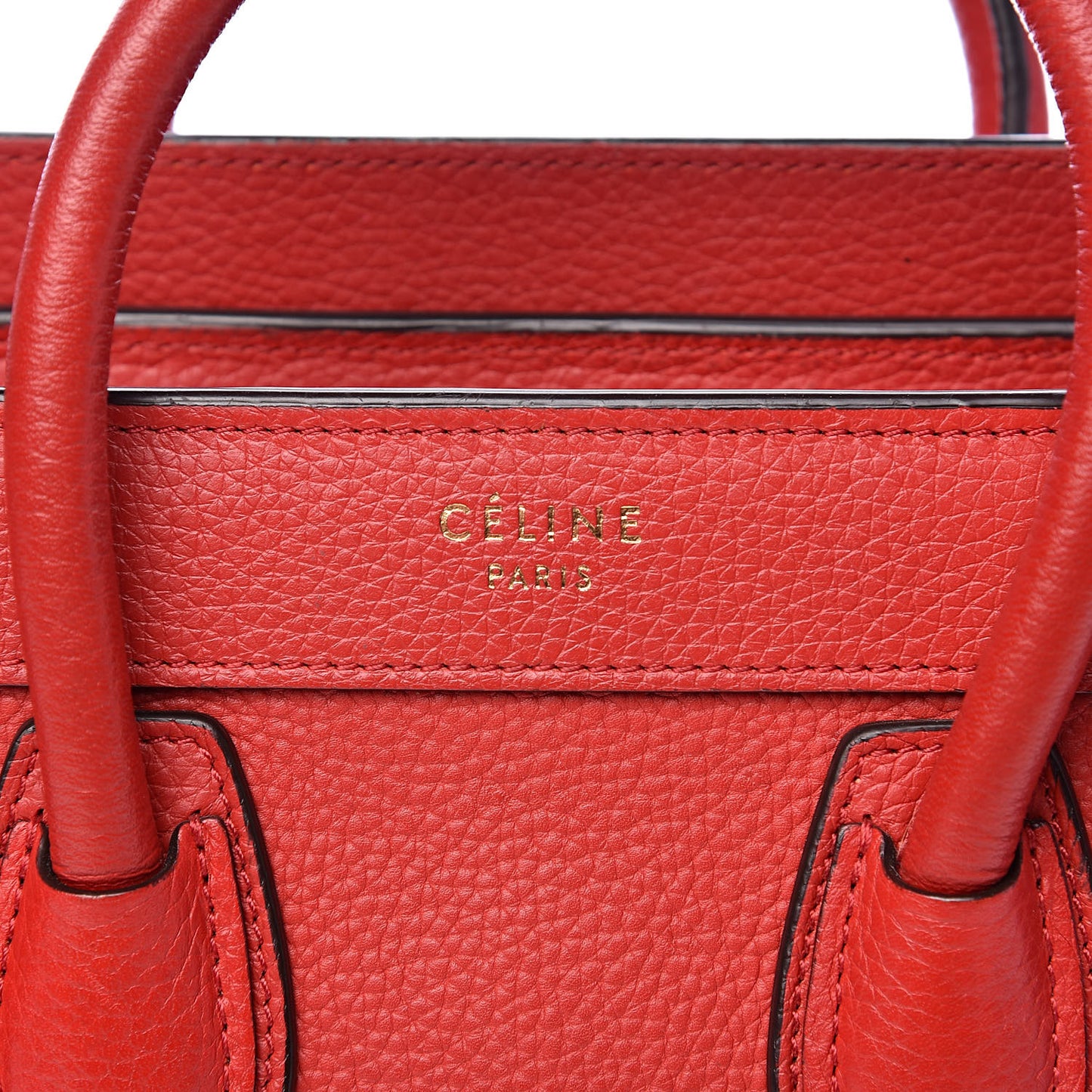Drummed Calfskin Nano Luggage Coquelicot