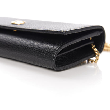 Gucci Calfskin Petite GG Marmont Wallet Chain Bag Black 8 of 10