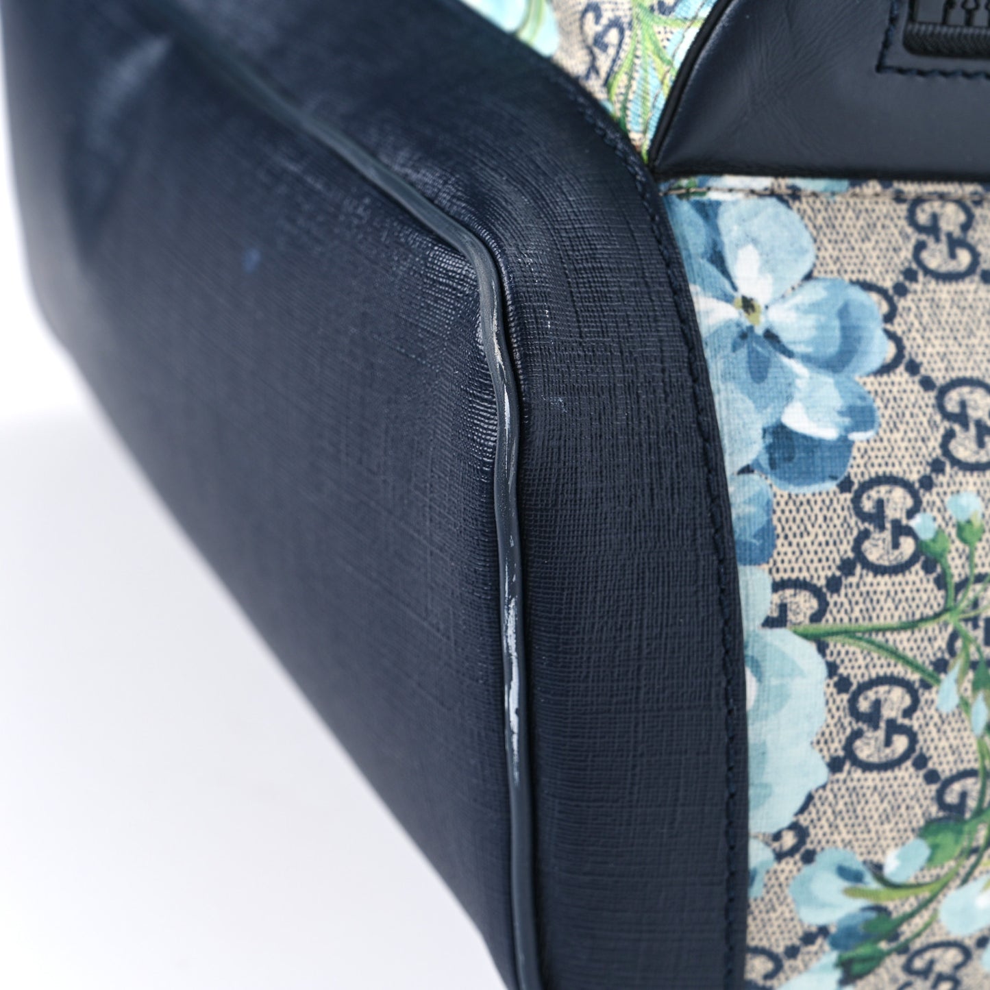 GG Supreme Monogram Blooms Medium Day Backpack Beige Blue Navy