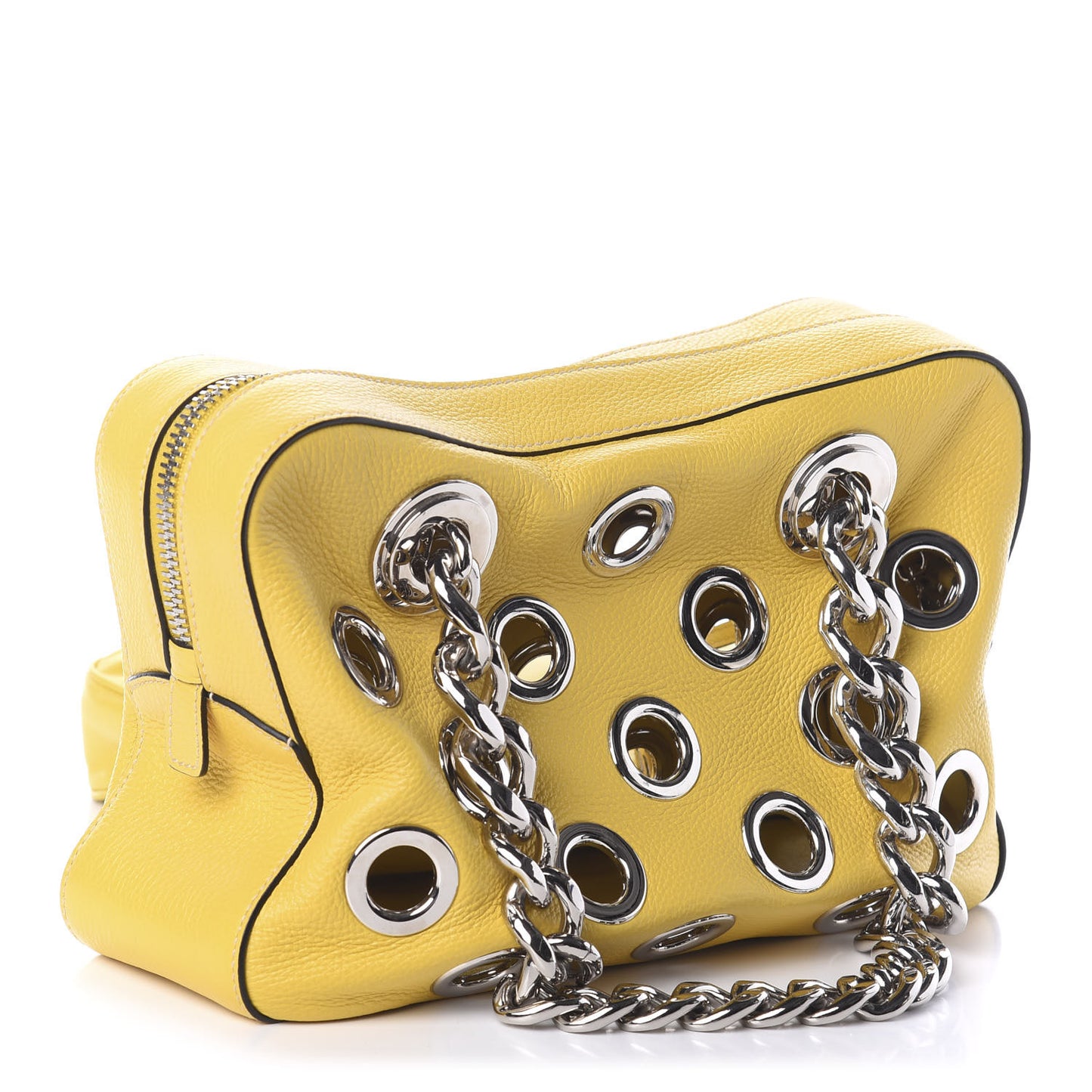 Vitello Daino Grommet Chain Satchel Bag Soleil
