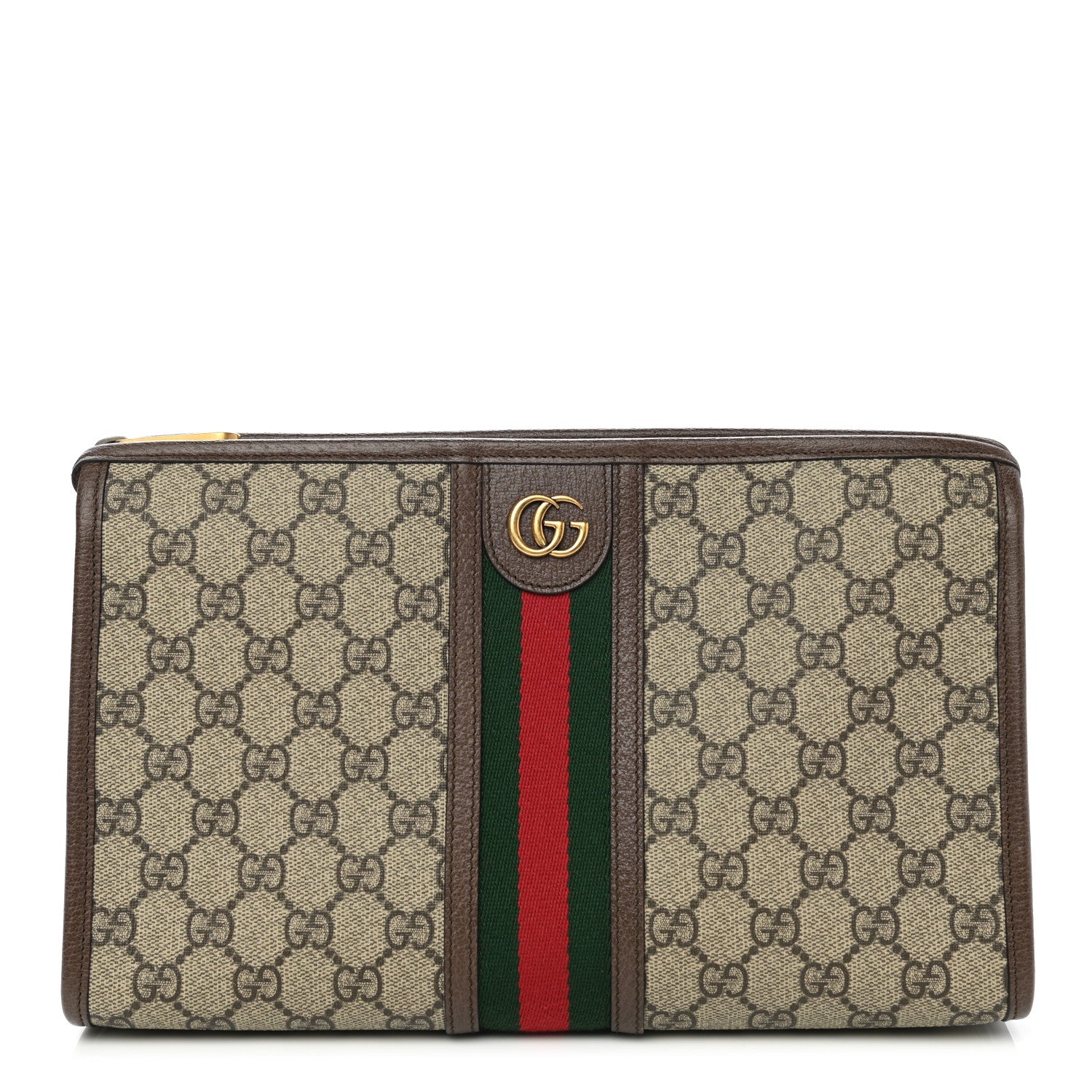 Gucci GG Supreme Monogram Web Toiletry Case Brown 1 of 11