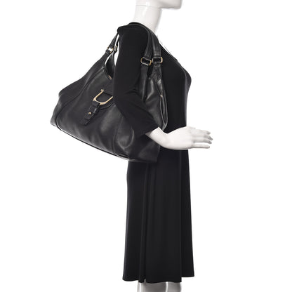 Gucci Pebbled Calfskin Medium Greenwich Shoulder Bag Black 2 of 10