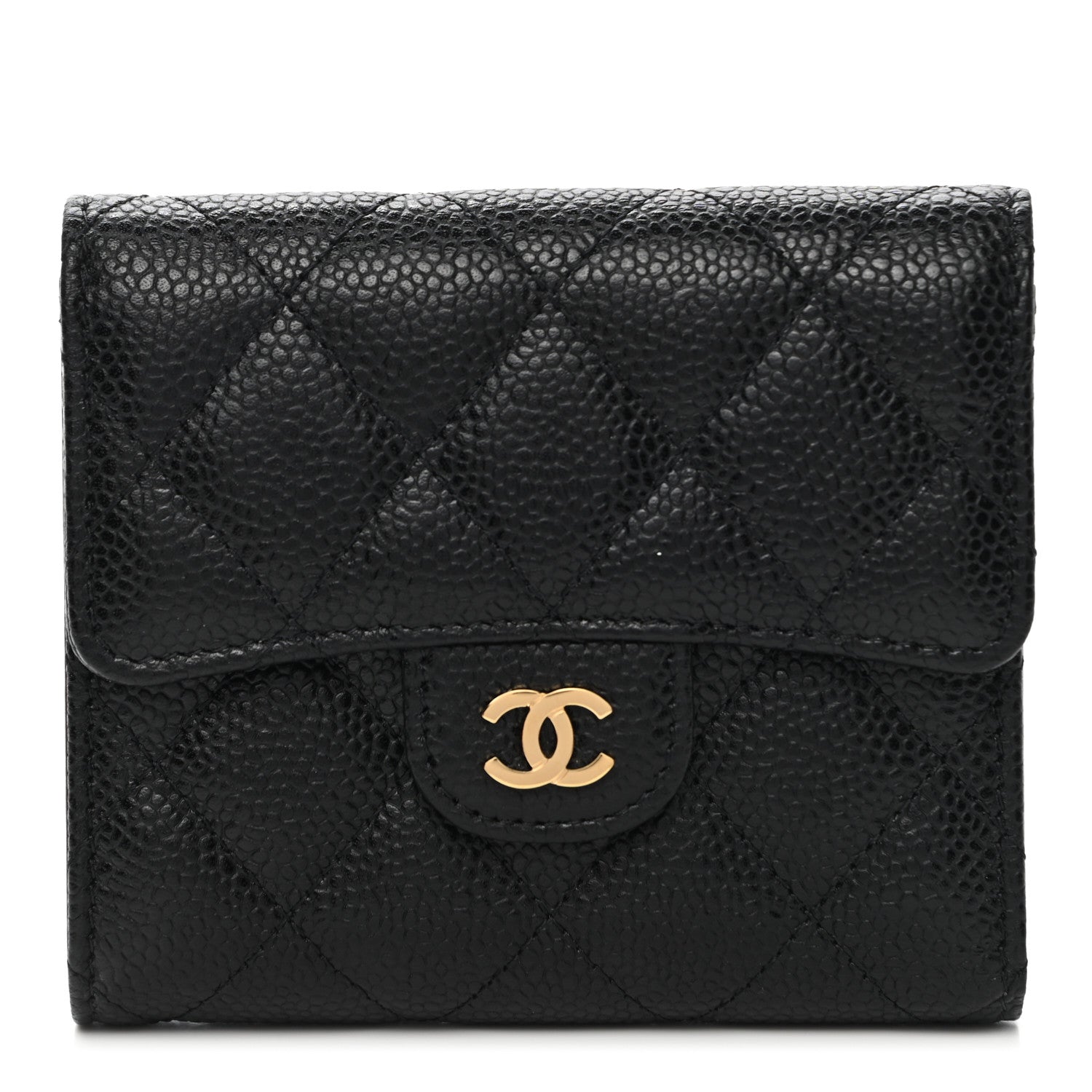 Chanel Caviar Quilted Compact Flap Wallet Black 1 of 10