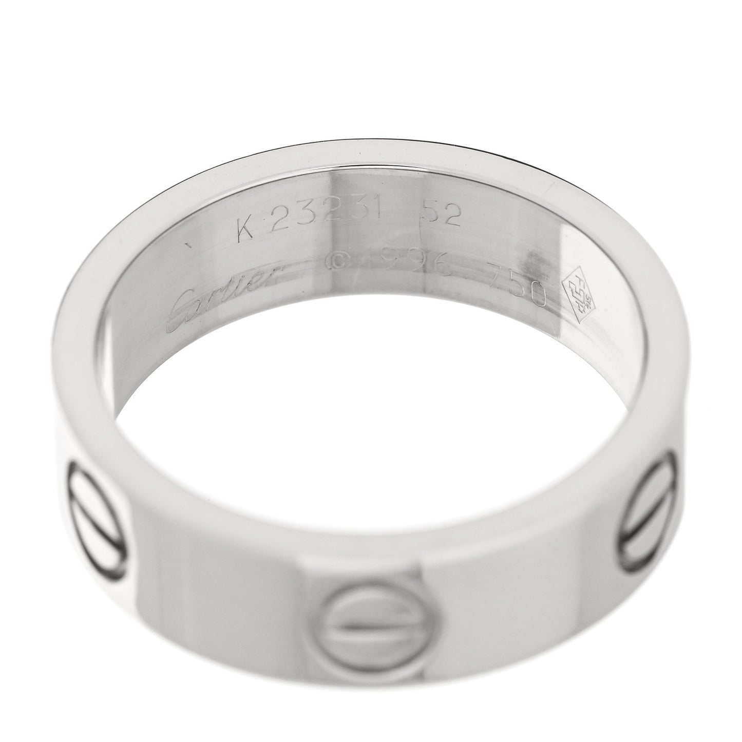 18K White Gold 5.5mm LOVE Ring 52 6