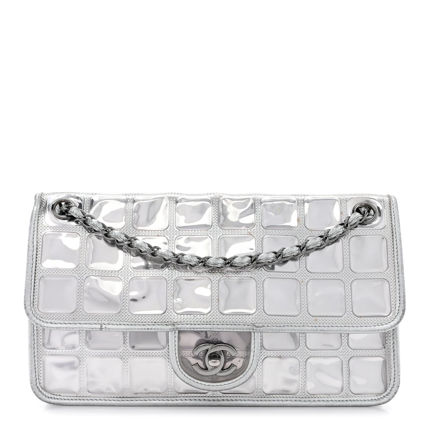 Vinyl Large Ice Cube Flap Silver