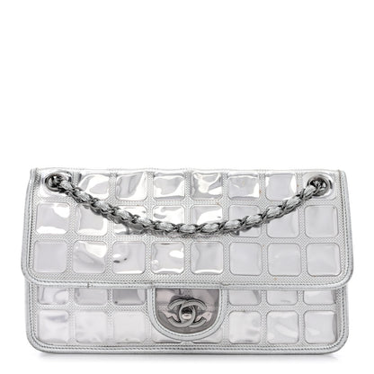 Chanel Vinyl Large Ice Cube Flap Silver 1 of 15