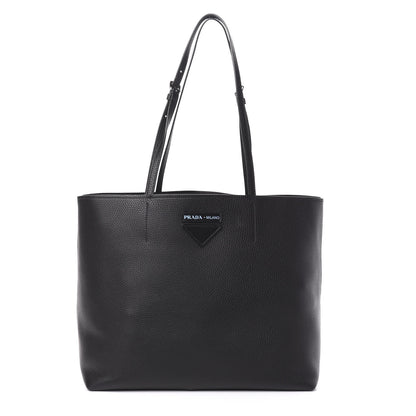 Prada Vitello Daino Etiquette Shopping Bag Black 3 of 10