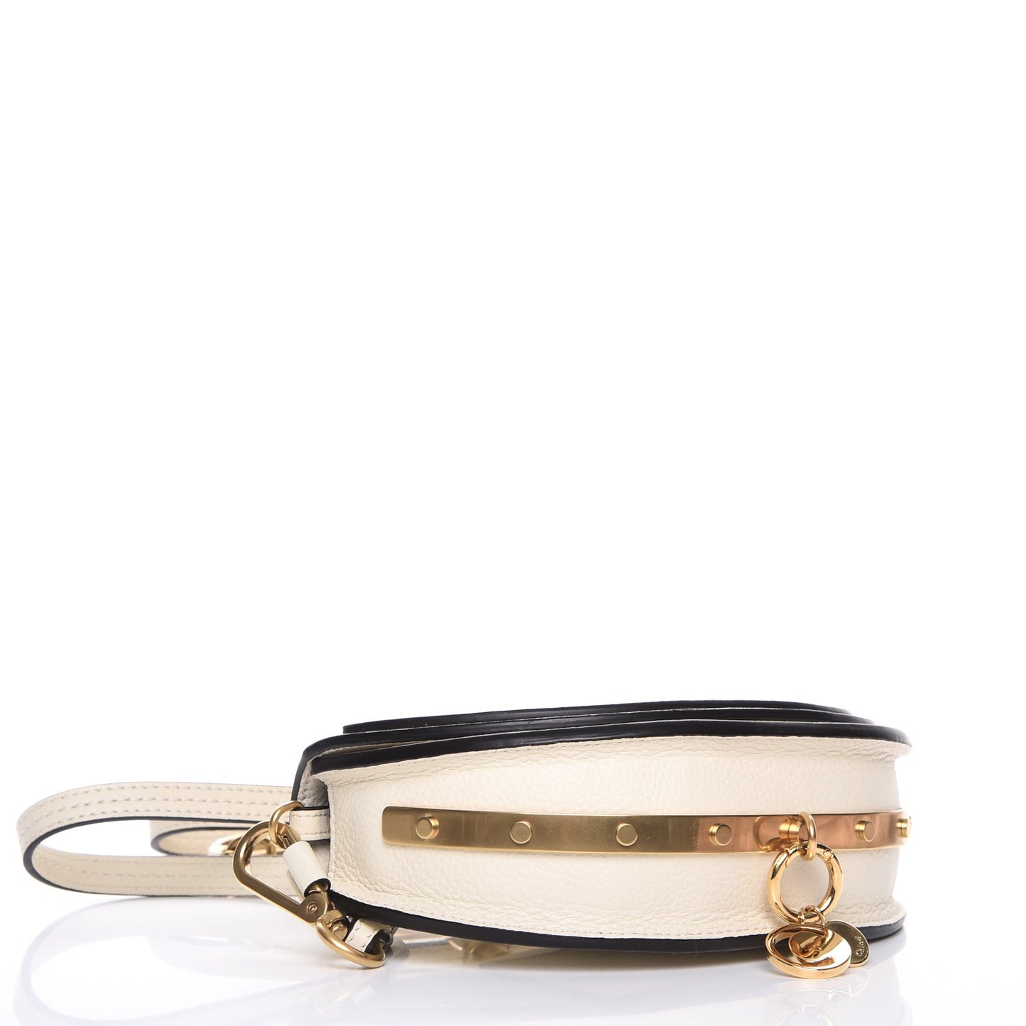Calfskin Small Nile Bracelet Minaudiere Bag Off White