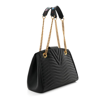 Louis Vuitton Calfskin New Wave Chain Tote Black 3 of 11