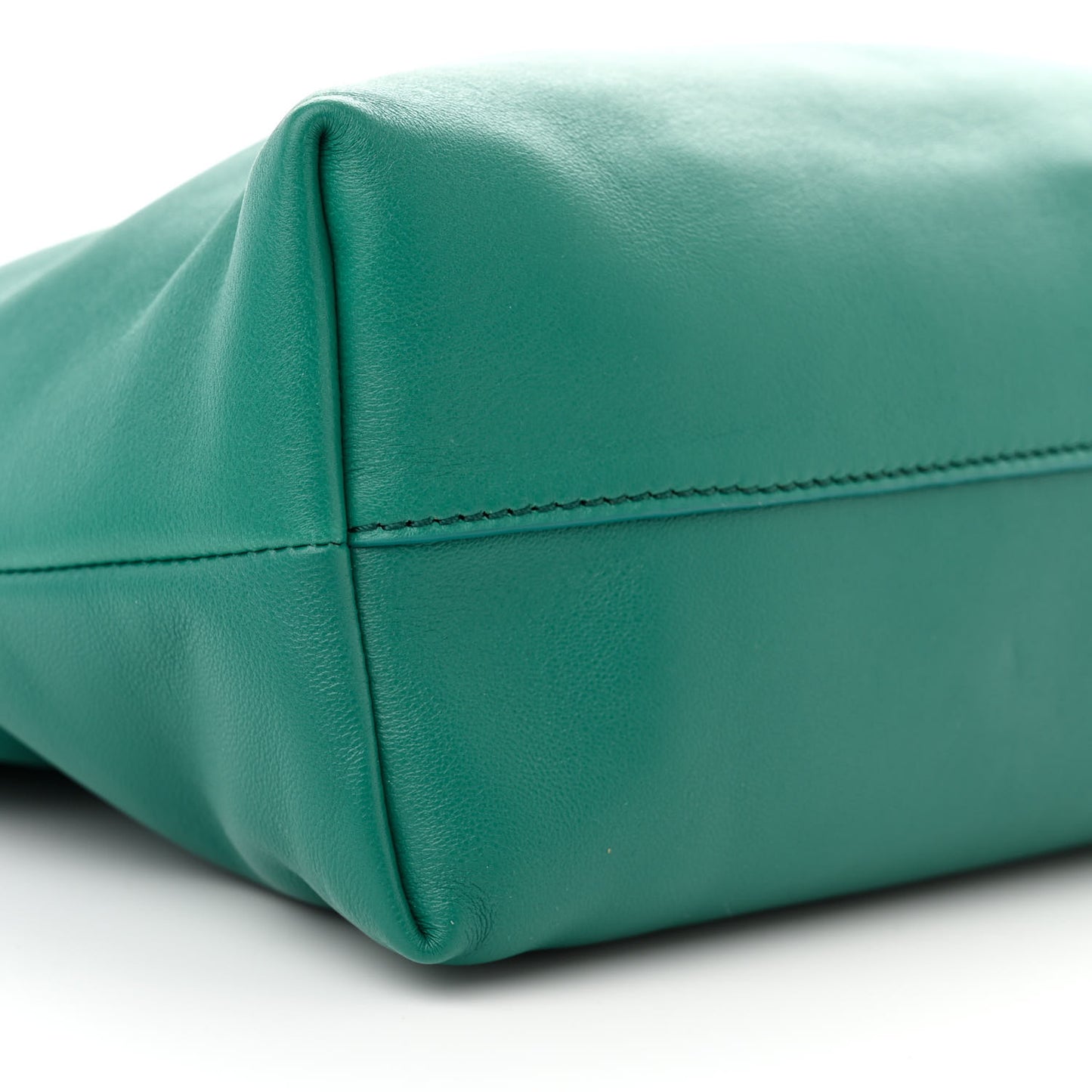 Mellow Nappa Medium Donut Chain Flamenco Knot Clutch Emerald Green