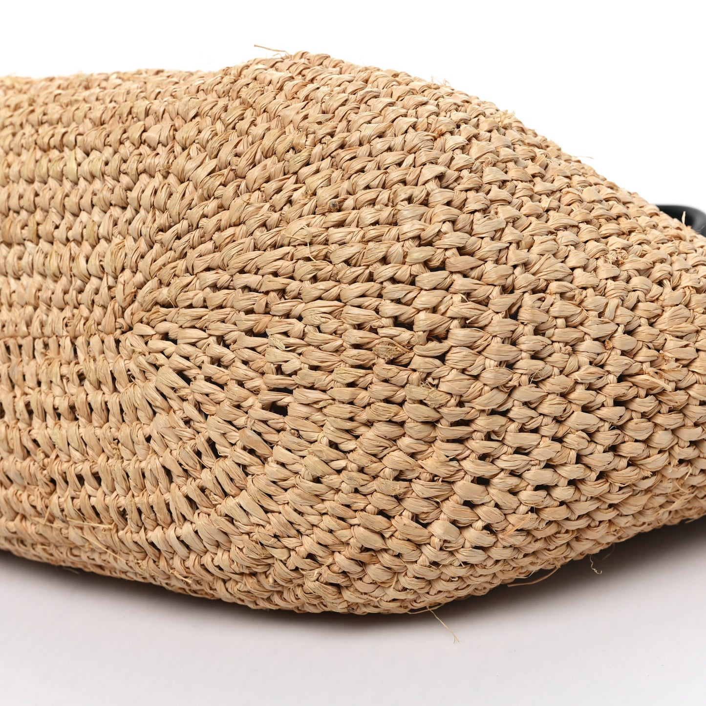 Raffia Woven Large Panier Tote Natural Black