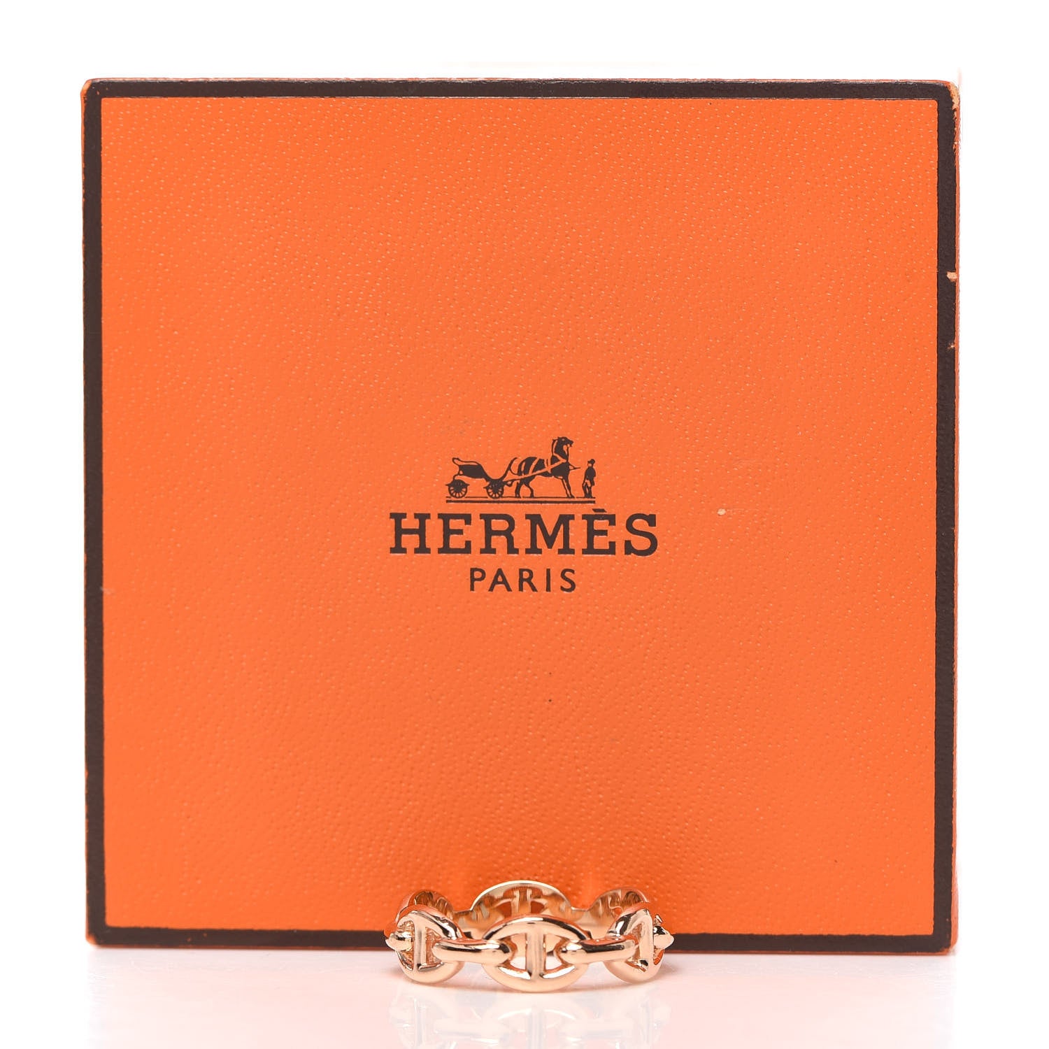 Hermes 18K Rose Gold PM Chaine D'Ancre Enchainee Ring 54 7 6 of 6