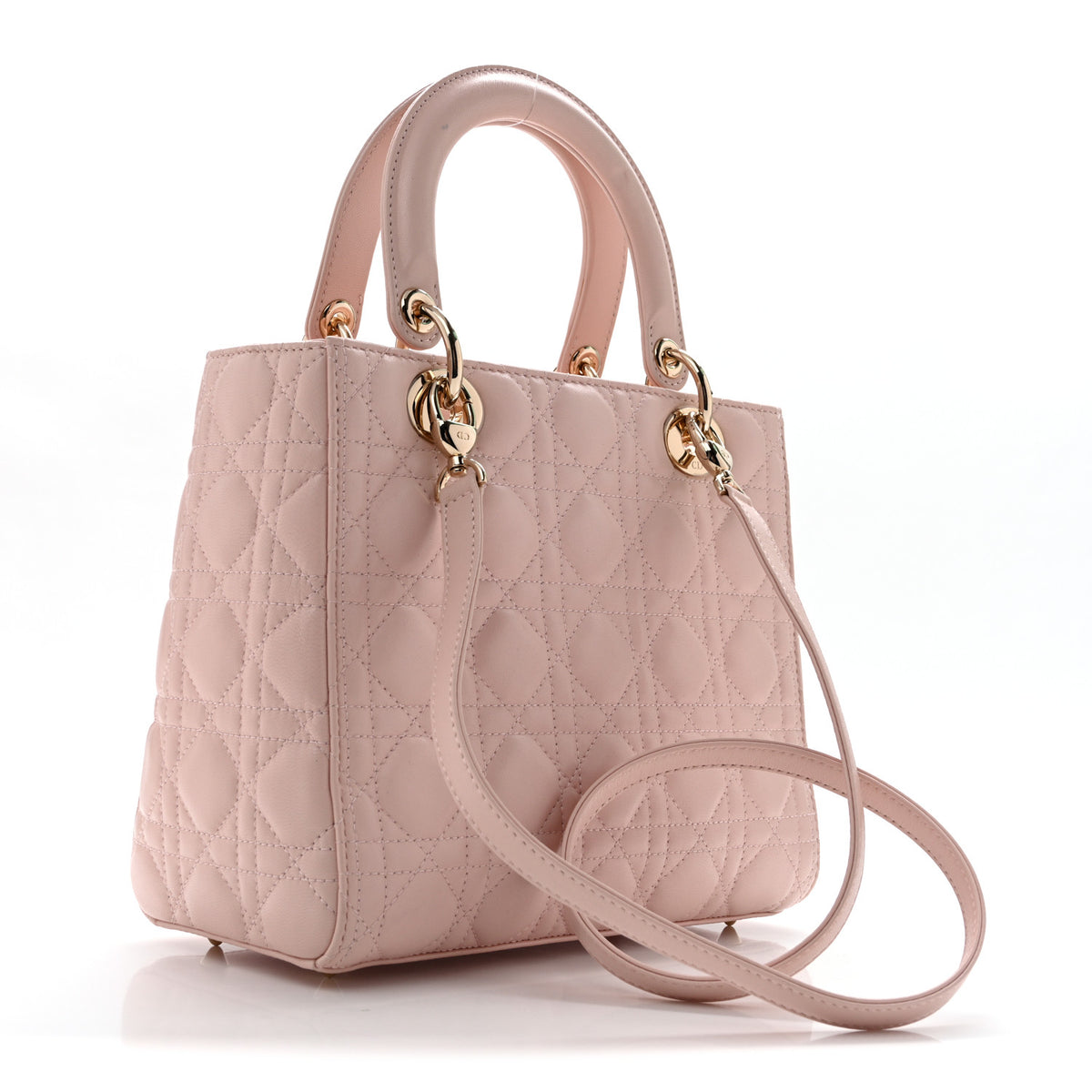 Lambskin Cannage Medium Lady Dior Light Pink