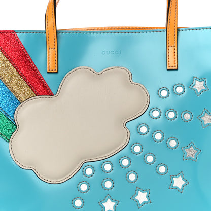 Gucci Calfskin Childrens Rainbow Tote Blue 9 of 11