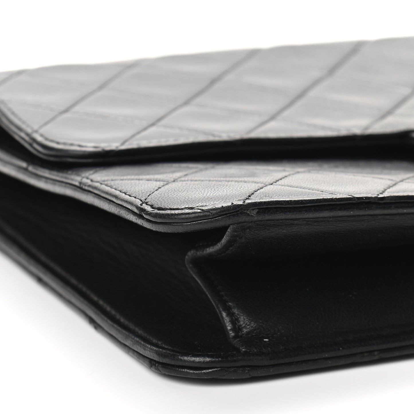 Lambskin Quilted Small Single Flap Black