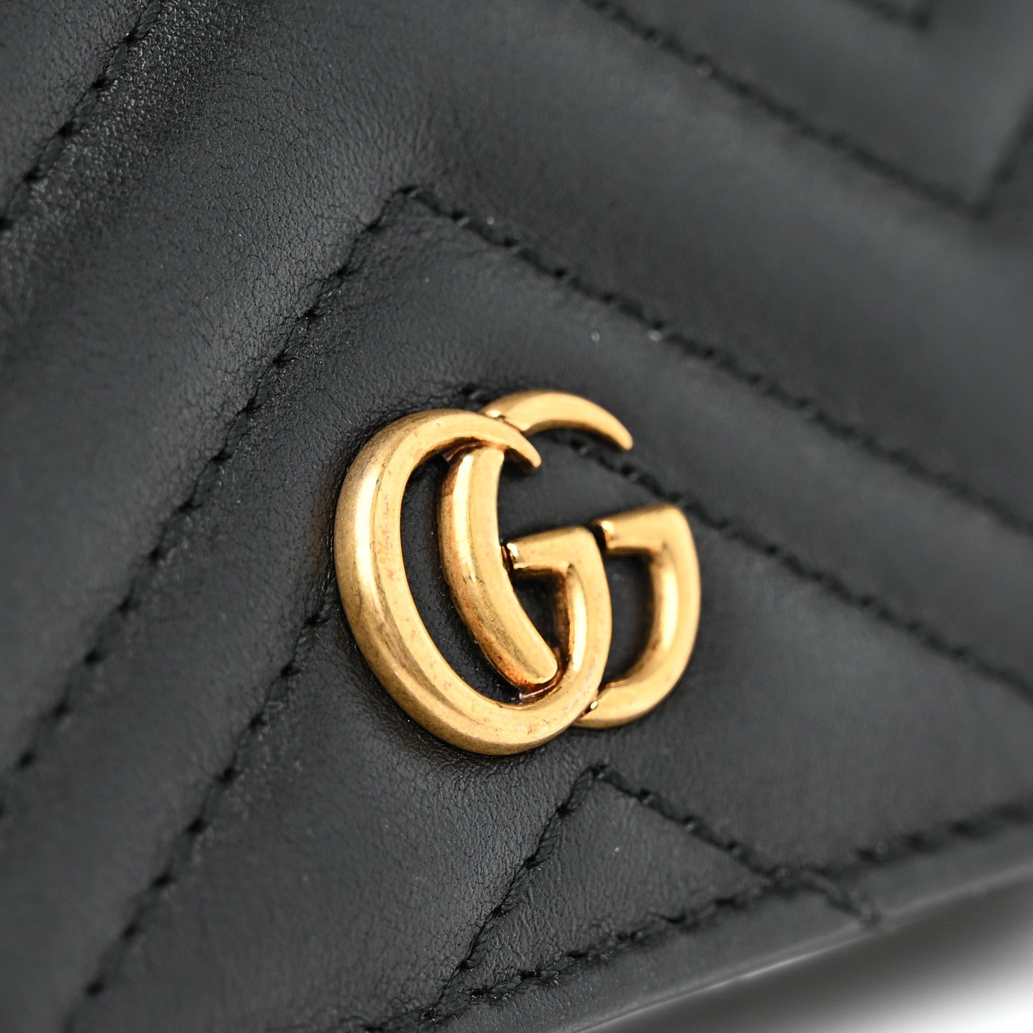 Gucci Calfskin Matelasse GG Marmont Card Case Wallet Black 10 of 10