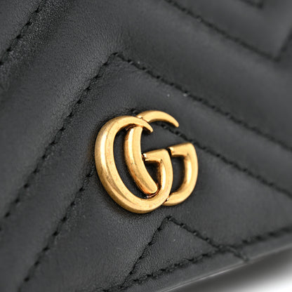 Gucci Calfskin Matelasse GG Marmont Card Case Wallet Black 10 of 10