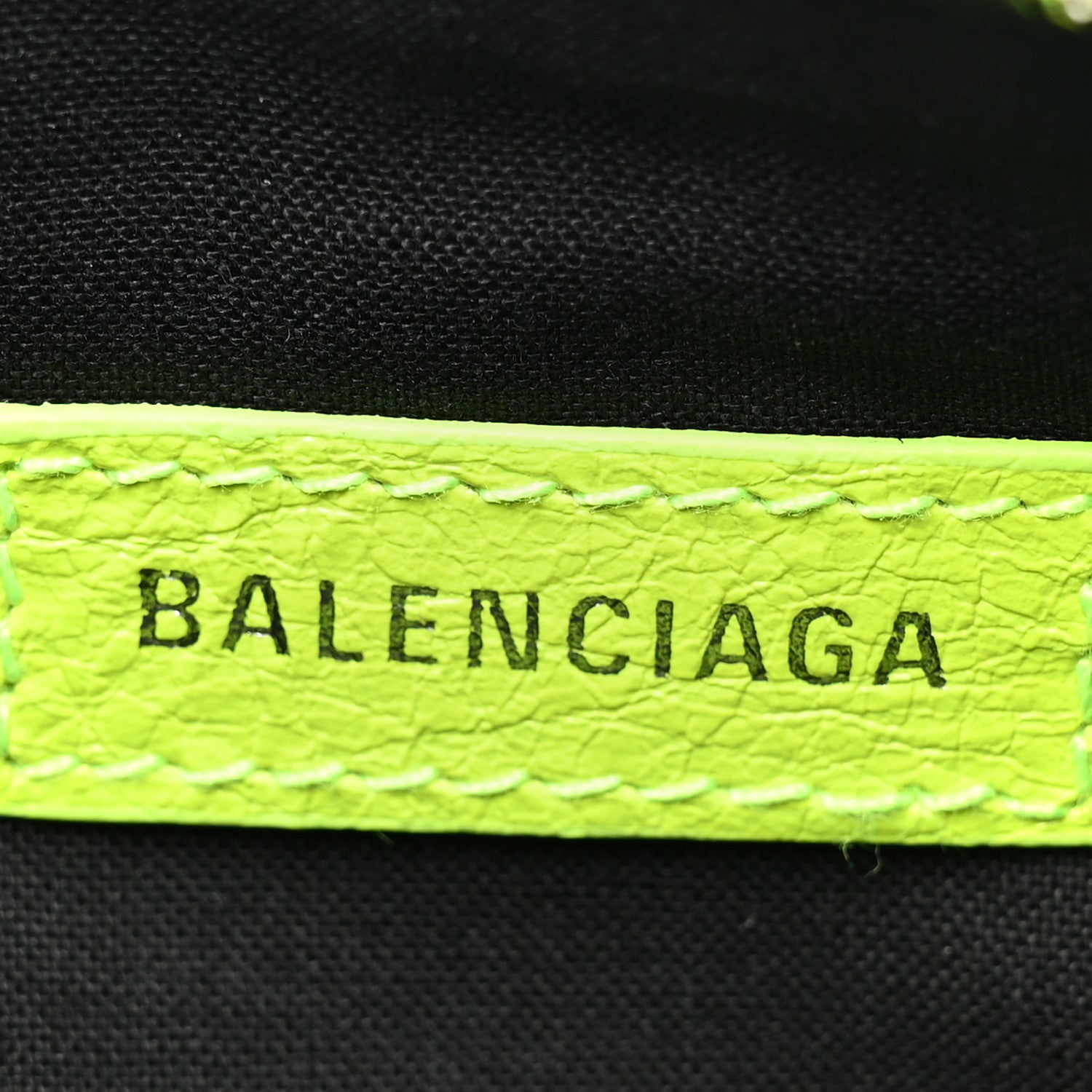 Balenciaga Agneau Arena Le Cagole Chain Shoulder Bag XS Fluo Yellow 6 of 9