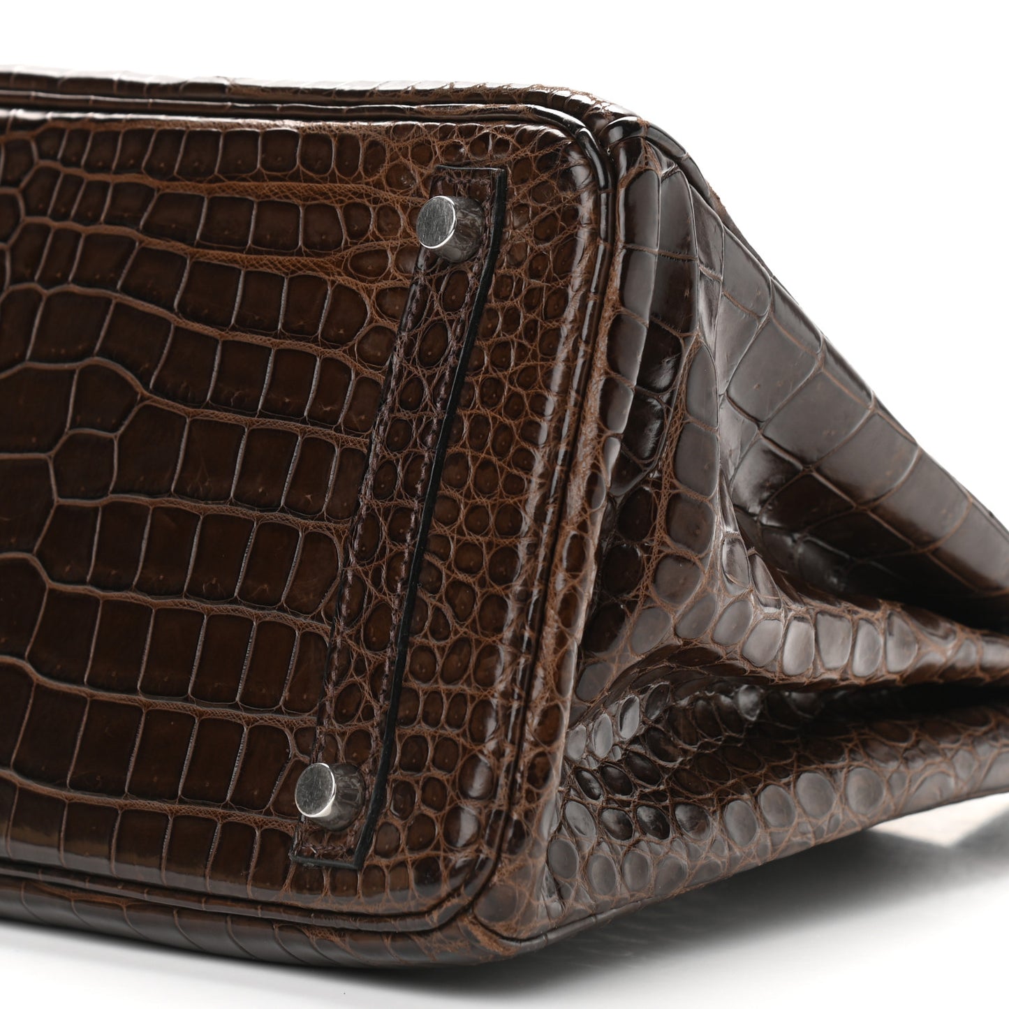 Shiny Porosus Crocodile Birkin 30 Havane