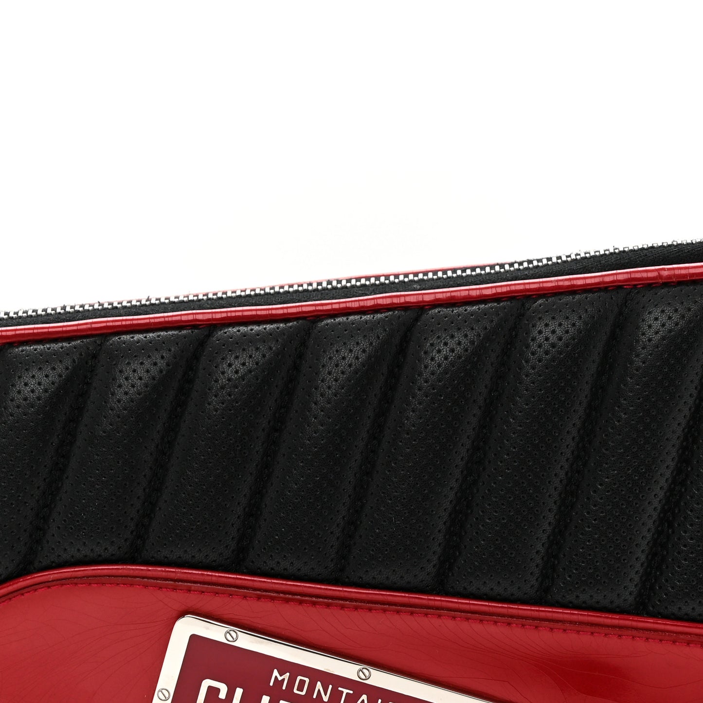 Calfskin Patent Trailer Trash Cadillac Shoulder Bag Black Red