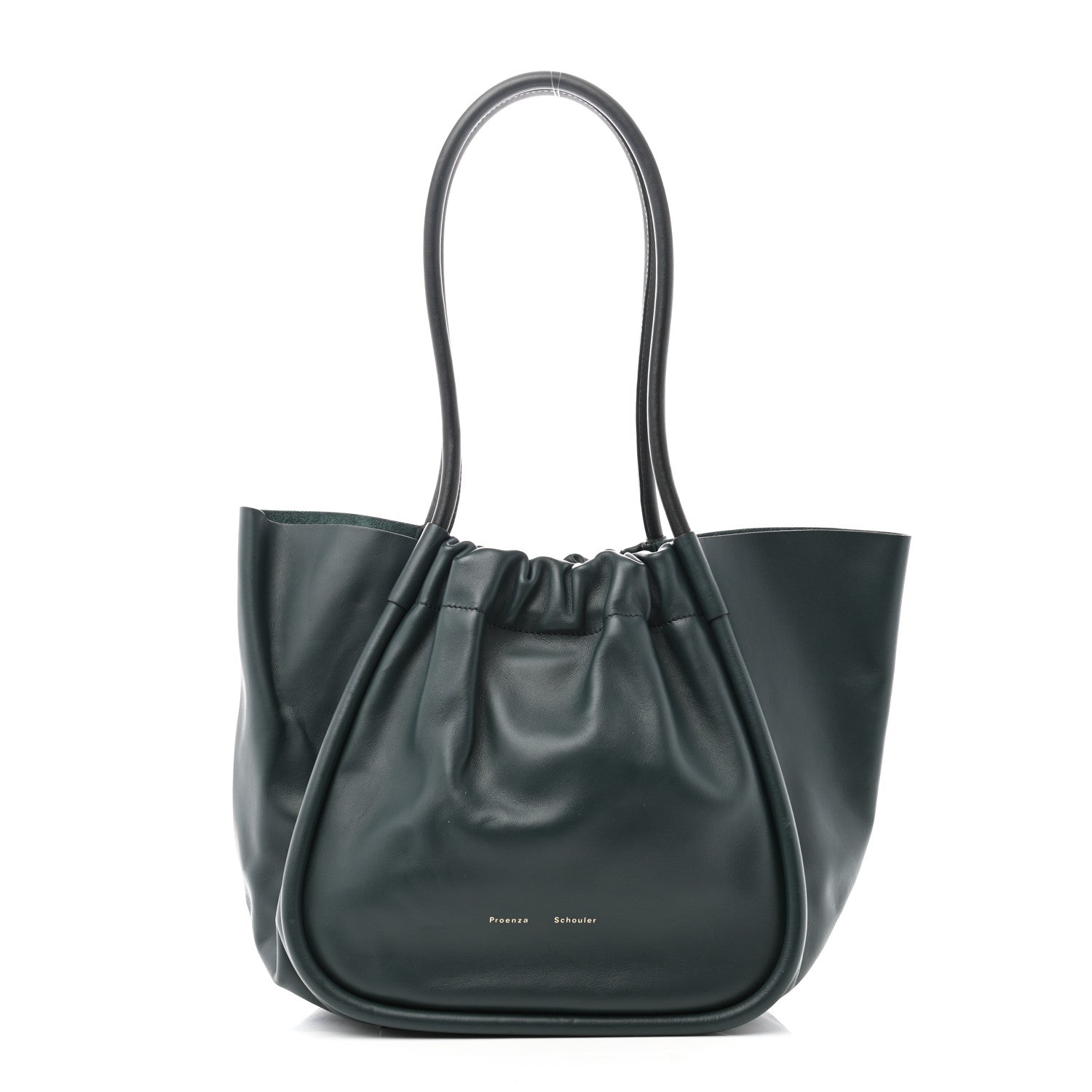 Proenza Schouler Calfskin Large Ruched Tote Petrol Green 2 of 13