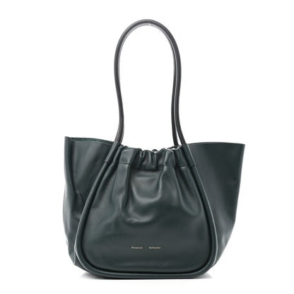 Proenza Schouler Calfskin Large Ruched Tote Petrol Green 2 of 13