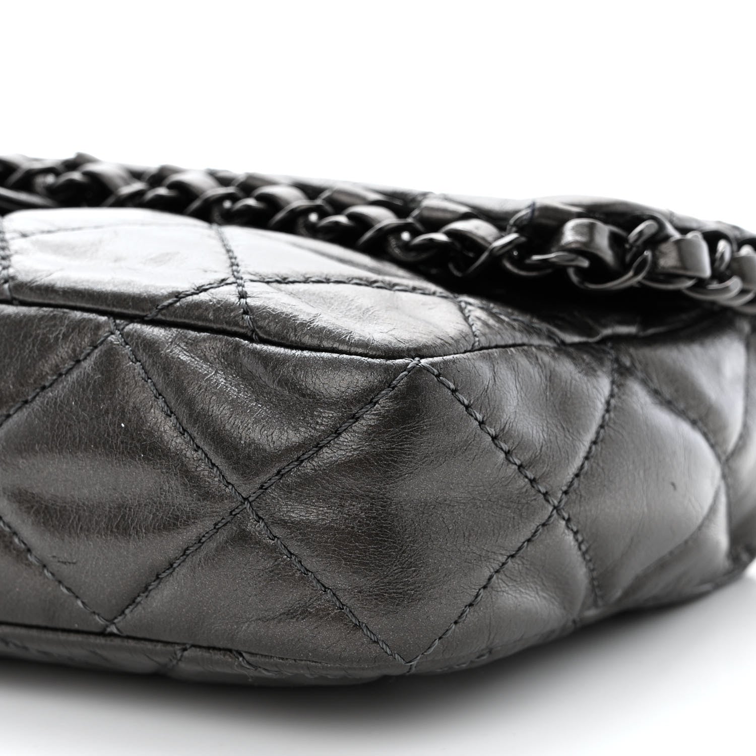 Chanel Calfskin Quilted Small Chain Me Flap Grey 10 of 12
