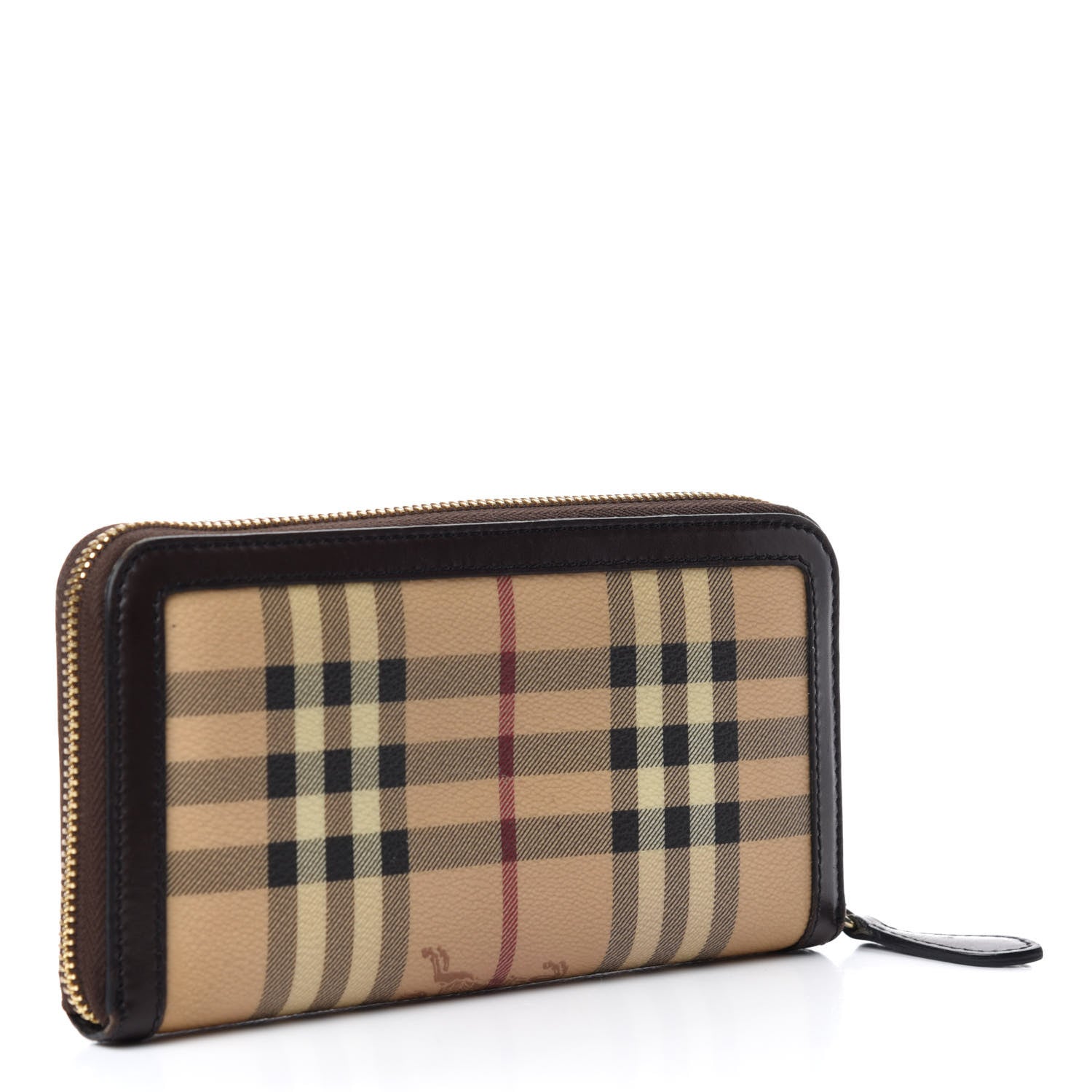 Burberry Haymarket Check Large Ziggy Zip Around Wallet Chocolate 3 of 8